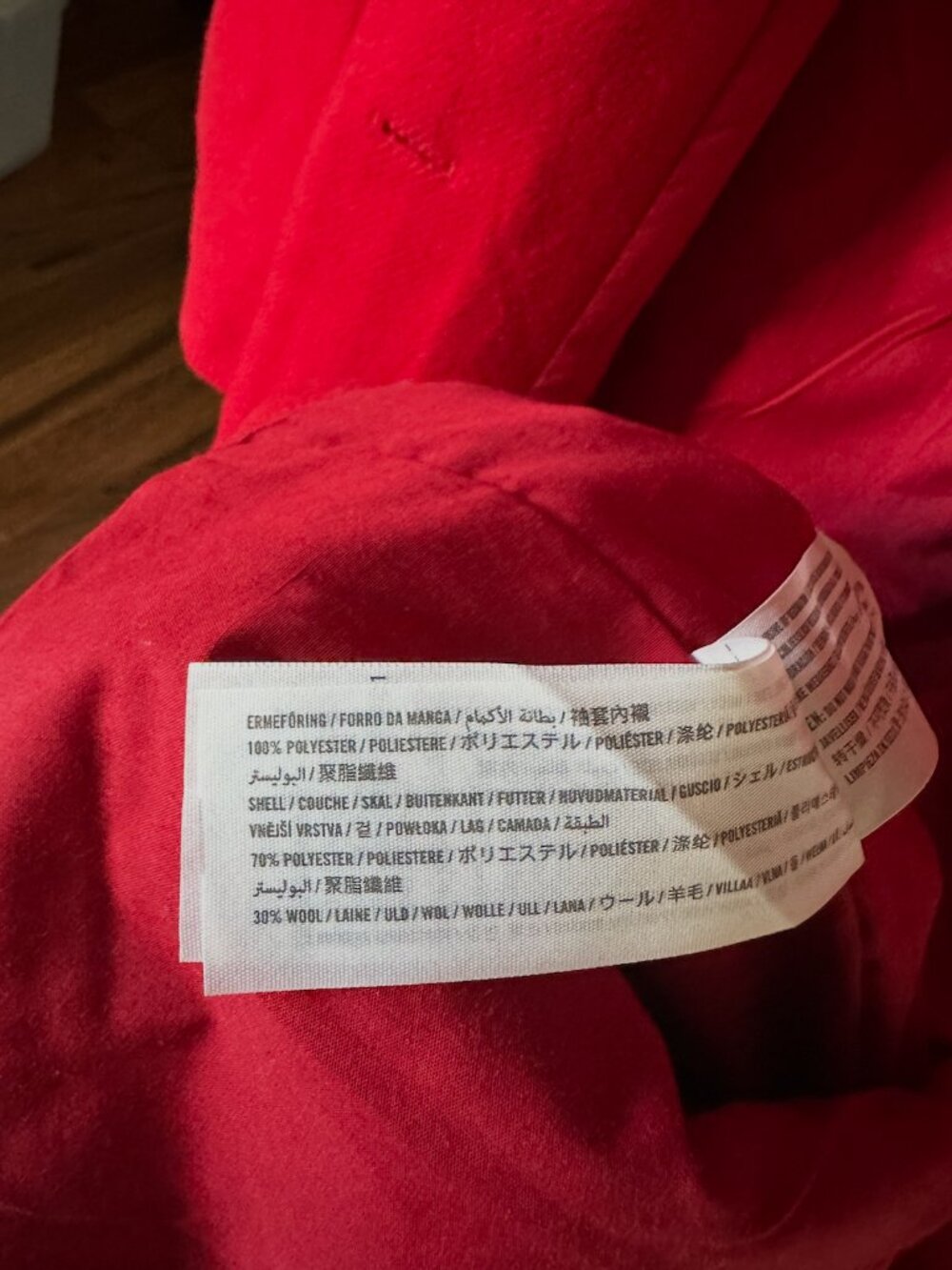 Abercrombie & Fitch Women's Red Wool Blend Dad Coat Button Front Size XS - Picture 10 of 10